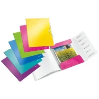 LEITZ Trieur WOW 6 positions en polypropylène. Fermeture par élastique. Coloris Assortis.