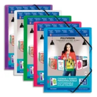 OXFORD Chemise 3 rabats et élastiques personnalisable POLYVISION en polypro 5/10e.A4.Assortis translucide