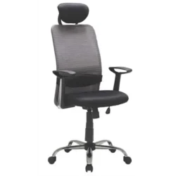 Siège Colorado en maille Assise et appui-tête Noirs Dossier Gris, basculant centré, accoudoirs fournis