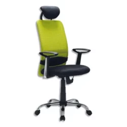 Siège Colorado en maille Assise et appui-tête Noirs Dossier Vert, basculant centré, accoudoirs fournis