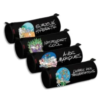 OXFORD Fourre-Tout Rond L'Etudiant Humour -en Polyester Décor sérigraphié, Noir. Dimensions : 22x7x7 cm