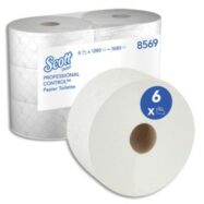 SCOTT Paquet de 6 Bobines de Papier toilette Control Jumbo à dévidage central Blanc, 2 plis, 320 m