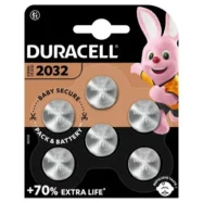 DURACELL Piles boutons lithium spéciales 2032 3V, lot de 6 (DL2032/CR2032) porte-clés, balances, médical