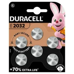 DURACELL Piles boutons lithium spéciales 2032 3V, lot de 6 (DL2032/CR2032) porte-clés, balances, médical