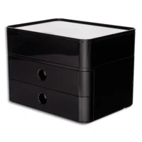 HAN Boîte rangement SMART-BOX ALLISON 2 tiroirs + 1 boîte à ustensiles Dim (lxhxp) : 26x19x19,5cm Noir