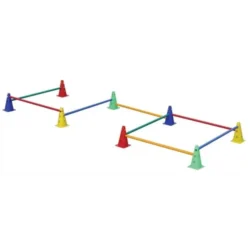 FIRST LOISIRS Kit éveil Premiers sauts, 8 balises de 23 cm, + 8 bâtons de 80 cm