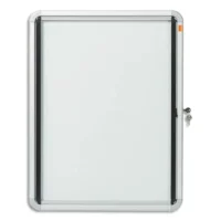 NOBO Vitrine d'affichage magnétique Premium Plus, fermeture à clé, capacité 4 feuilles, A4