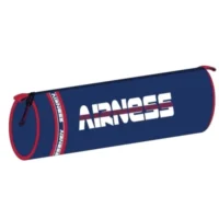 OXFORD Fourre-Tout Rond AIRNESS ANGELS polyester. 22x7x7 cm. Décor rubber, coloris Bleu, Blanc et Rouge.