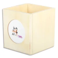 GRAINE CREATIVE Pot à crayons avec cadre photo en bois à décorer : peinture, collage, mosaique, gluepatch