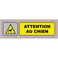 VISO Plaque de signalisation auto-adhésive en plastique couleur aluminium 17 x 5cm - Attention au chien