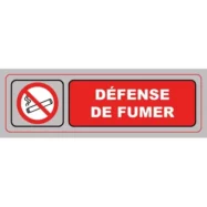 VISO Plaque de signalisation auto-adhésive en plastique couleur aluminium 17 x 5cm - Défense de fumer