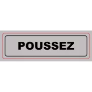 VISO Plaque de signalisation auto-adh en plastique couleur aluminium 17 x 5cm - Poussez (sans flèche)