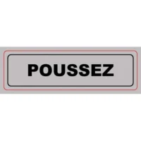 VISO Plaque de signalisation auto-adh en plastique couleur aluminium 17 x 5cm - Poussez (sans flèche)