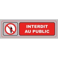 VISO Plaque de signalisation auto-adhésive en plastique couleur aluminium 17 x 5cm - Interdit au public