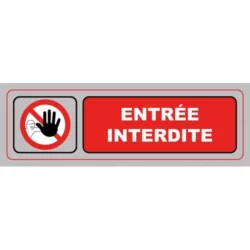 VISO Plaque de signalisation auto-adhésive en plastique couleur aluminium 17 x 5cm - Entrée interdite