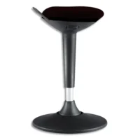 ALBA Tabouret ergonomique Flexy Noir en acier et polypropylène, assise tissu, Base ABS L43 x H25 x H44 cm