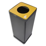 ALBA Poubelle de tri sélectif 50L en acier et ABS Jaune, pour déchets plastique - Dim. L31 x H73 x P31 cm