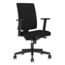 Fauteuil Navigo en tissu Noir, à mécanisme synchrone, piètement noir, sans accoudoirs