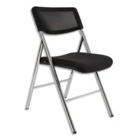 ALBA Chaises Diva pliables Noir, dossier maille et assise en tissu polypropylène, Hauteur 83 cm
