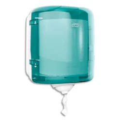 TORK Distributeur Maxi Reflex M4 Bleu turquoise, à dévidage central - Dimensions : L25 x H30 x P25 cm
