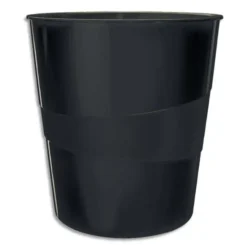 LEITZ Corbeille à papier 15 litres WOW - Dimensions : Ø 29 x H32,4 cm. Finition laquée. Coloris Bleu