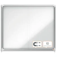 NOBO Vitrine d'affichage magnétique porte coulissante Premium Plus, fermeture à clé, capacité 15 flles,A4