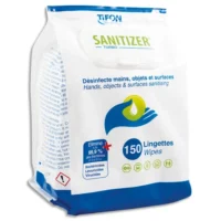 TIFON Paquet 150 Lingettes SANITIZER pour mains et surfaces, actif sur coronavirus - Format 15 x 22 cm