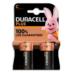DURACELL Piles alcalines C Plus 100%, 1.5V LR14 MN1400, lot de 2 piles