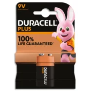 DURACELL Piles alcalines 9V Plus 100%, 6LR61 MN1604, lot de 1 pile