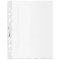 LEITZ Sachet de 25 pochettes perforées A5 en polypropylène recyclé 10/100eme. Coloris transparent