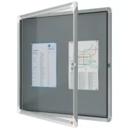 NOBO Vitrine d'affichage porte battante Premium Plus - feutre gris - 6 x A4 - 1915328