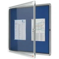 NOBO Vitrine d'affichage porte battante Premium Plus - feutre bleu - 6 x A4 - 1902555
