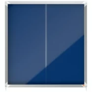 NOBO Vitrine d'affichage porte coulissante Premium Plus - feutre bleu - 12 x A4 - 1902566