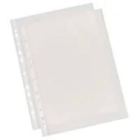 ESSELTE Sachet de 10 pochettes perforées A4 en polypropylène grainé 4.3/100eme. Coloris transparent