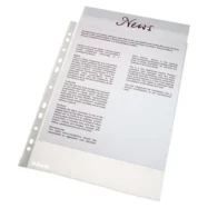 ESSELTE Sachet de 100 pochettes perforées A4 en polypropylène 3.8/100eme grainé. Coloris transparent