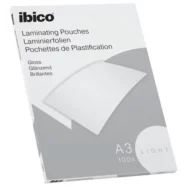 IBICO Basics light Paquet de 100 Pochettes plastification A3 - 2x80 microns 627311