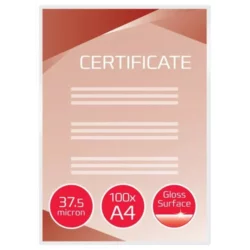 GBC Paquet de 100 Pochettes de plastification GBC A4, 2 x 37,5 microns, brillantes 3745103