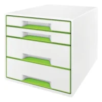 LEITZ Module de classement WOW, 2 petits + 2 grands tiroirs - Dim : L36,3 x H27 x P28,7 cm. Coloris Vert