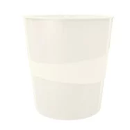 LEITZ Corbeille à papier WOW, en plastique, 15 litres, blanc