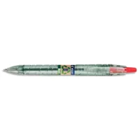 PILOT Bille B2P Ecoball rétractable. Rechargeable. Pointe 1mm. Corps plastique recyclé 86%.Coloris rouge