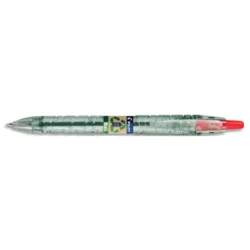 PILOT Bille B2P Ecoball rétractable. Rechargeable. Pointe 1mm. Corps plastique recyclé 86%.Coloris rouge