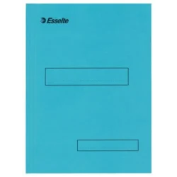 ESSELTE Boite de 100 sous-dossier en carton Kraft, 1 rabat. Format A4. Coloris Bleu
