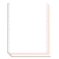 EXACOMPTA Boîte 1000 feuilles listing 70g autocopiante blanc/rse/jne 240x12 3plis bande Caroll détachable