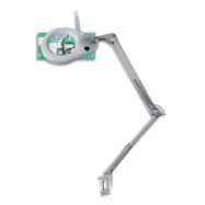 UNILUX Lampe loupe led Zoom blanche. Double bras. Pince. Loupe de 3 dioptries, grossissement de 1,75.