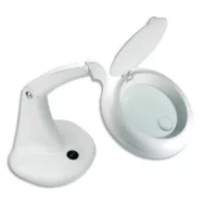 UNILUX Lampe loupe led Mini Zoom blanche. Sur socle. Loupe de 3 dioptries, grossissement de 1,75.