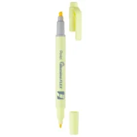 PENTEL Surligneur ILLUMINA FLEX bi-pointe 2,5/4,2mm. Coloris jaune pastel