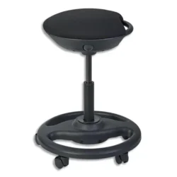 ALBA Tabouret Rolly ergonomique à bascule sur roulette, rembourré avec mousse. Hauteur de 57 cm à 74 cm