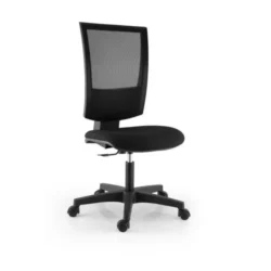 SOKOA Siège bureau KILIMA dossier haut résille noire.Mécanisme contact permanent, blocage multi positions