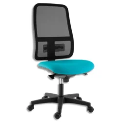 SOKOA Siège BIZZ synchrone dos résille, renfort lombaire réglable. Dos multi positions. Coloris bleu