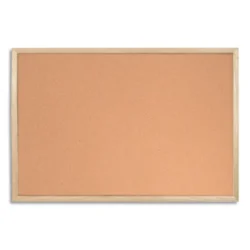 BI-SILQUE Tableau d'Affichage en Liège, double face, cadre en bois de pin. Format 60x40 cm